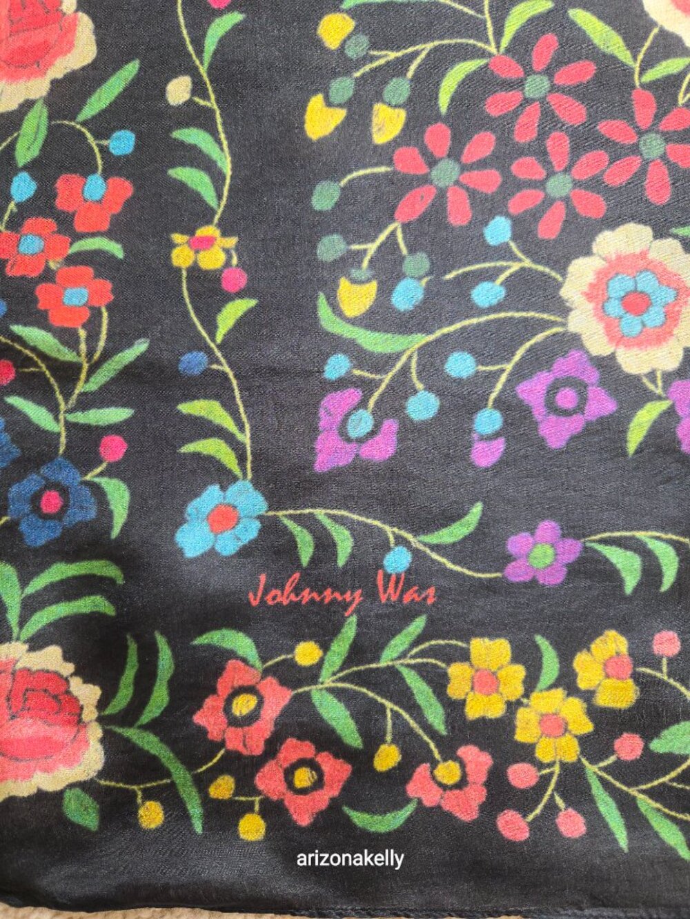 Johnny Was Silk Scarf #19 - Picture 3 of 7
